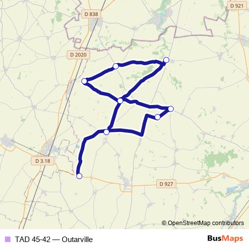 TAD 45-42 bus Line Map