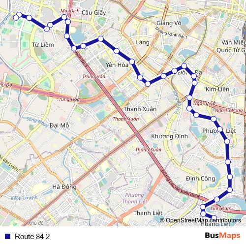 Route 84 2 bus Line Map