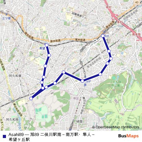 Asahi89 bus Line Map
