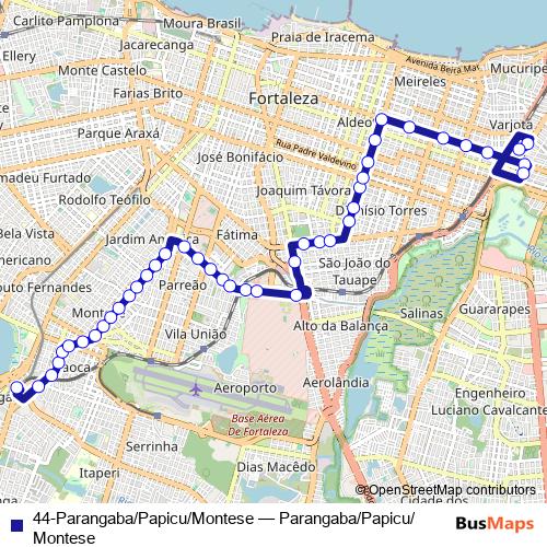 44-Parangaba/Papicu/Montese bus Line Map