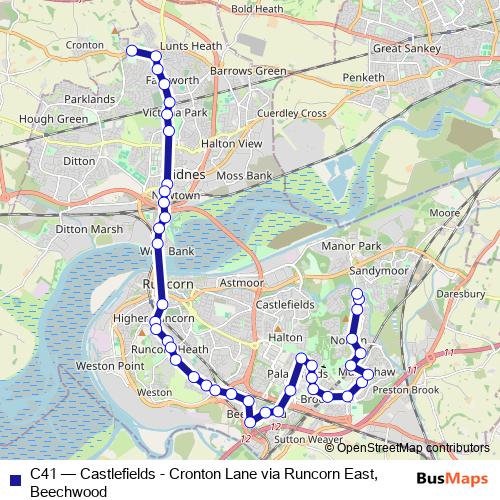 C41 bus Line Map