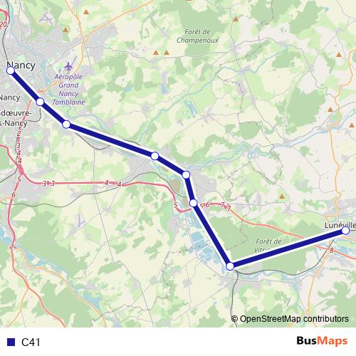 C41 bus Line Map