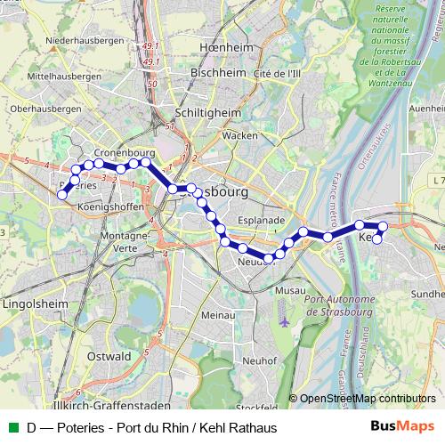 D tram Line Map