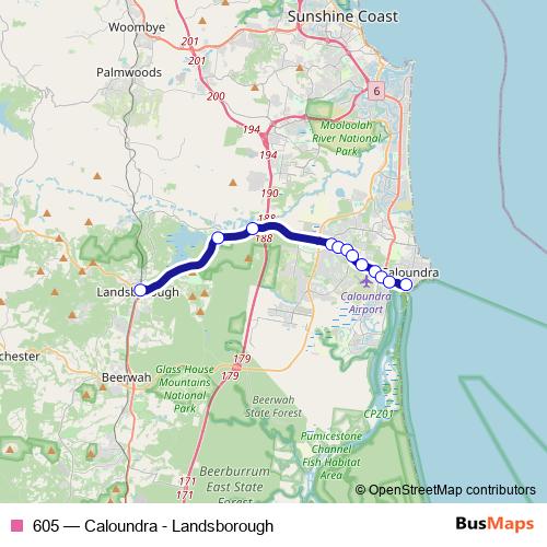 605 bus Line Map
