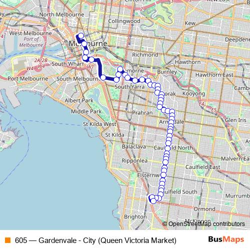 605 bus Line Map