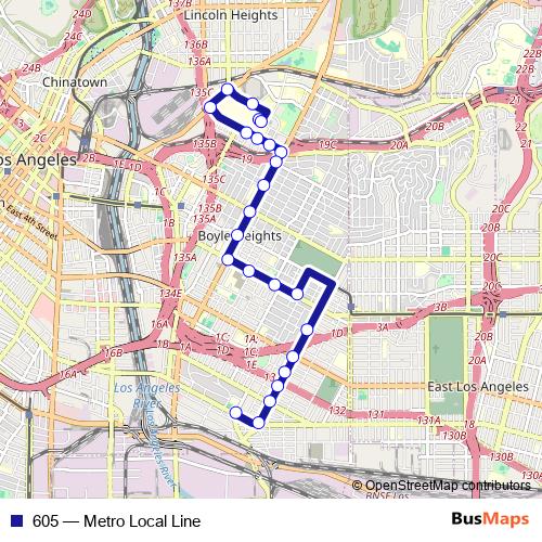 605 bus Line Map