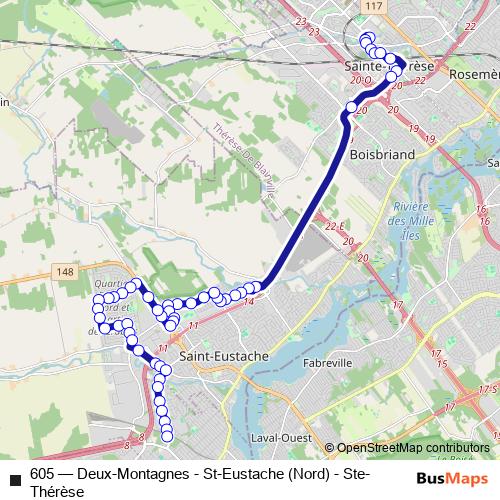 605 bus Line Map