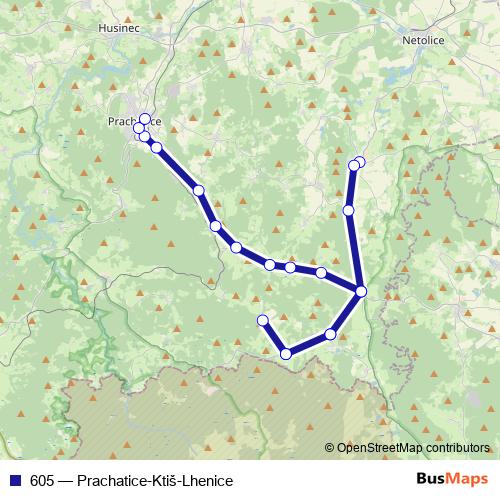 605 bus Line Map
