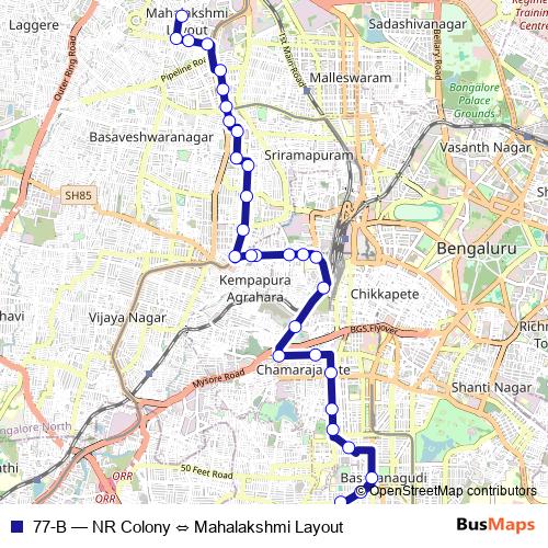 77-B bus Line Map