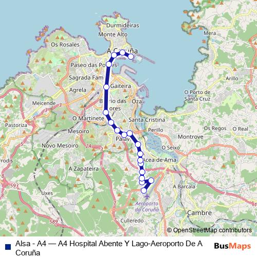 Alsa - A4 bus Line Map