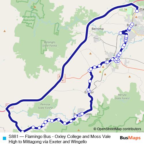 S881 bus Line Map