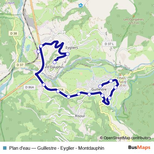 Plan d'eau bus Line Map