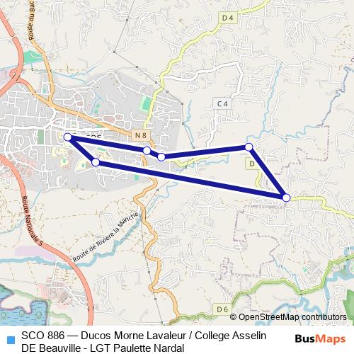SCO 886 bus Line Map