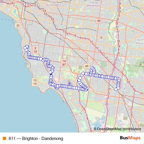 811 bus Line Map