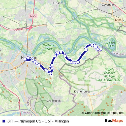 811 bus Line Map
