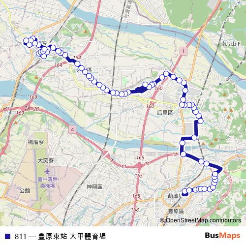 811 bus Line Map