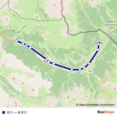 811 bus Line Map