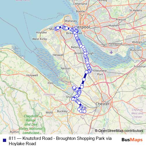 811 bus Line Map