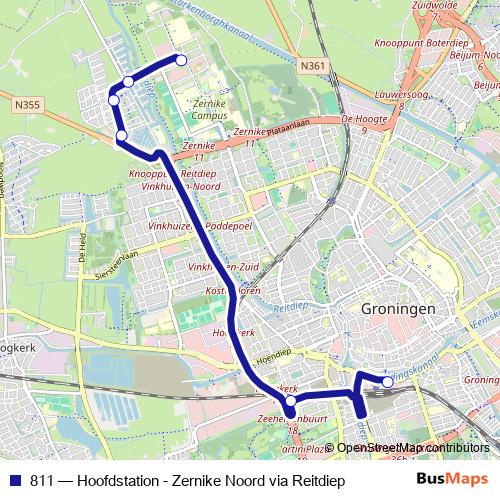 811 bus Line Map
