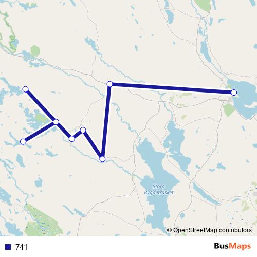 741 bus Line Map