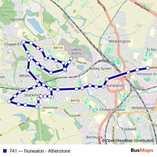 741 bus Line Map