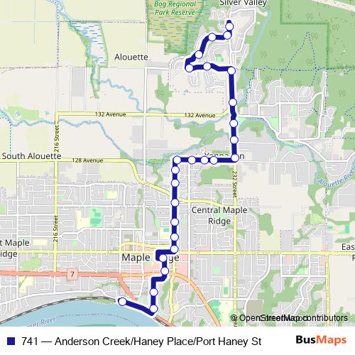 741 bus Line Map