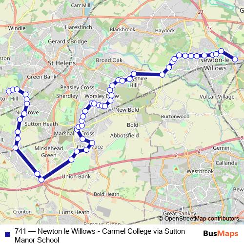 741 bus Line Map