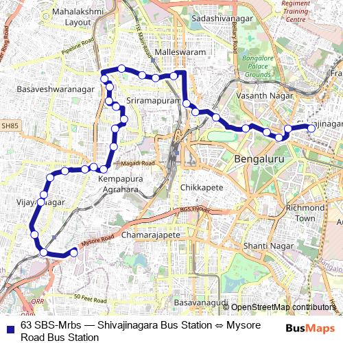 63 SBS-Mrbs bus Line Map