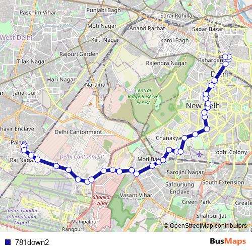 781down2 bus Line Map