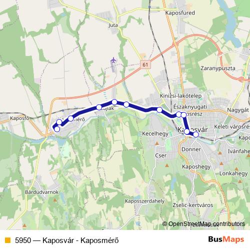 5950 bus Line Map