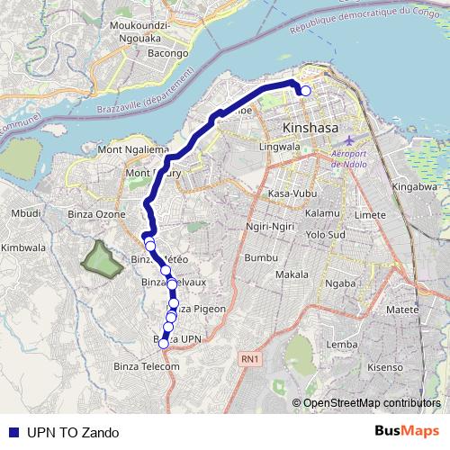 UPN TO Zando bus Line Map