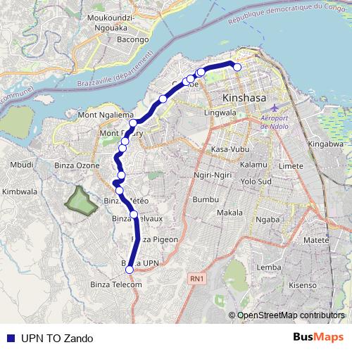 UPN TO Zando bus Line Map