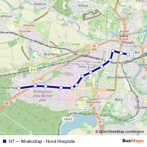 N7 trolleybus Line Map