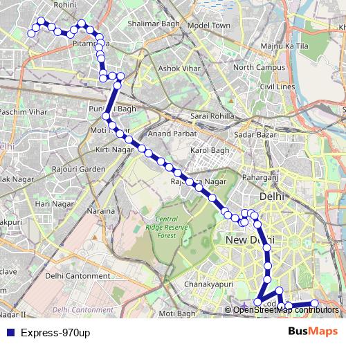 Express-970up bus Line Map