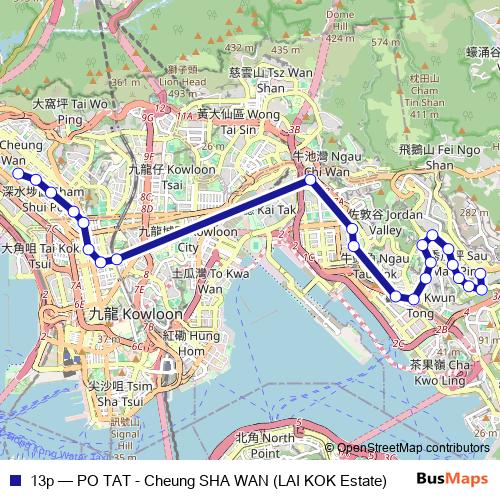 13p bus Line Map