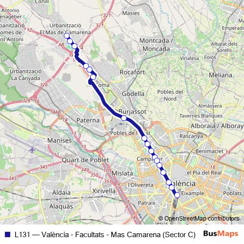 L131 bus Line Map