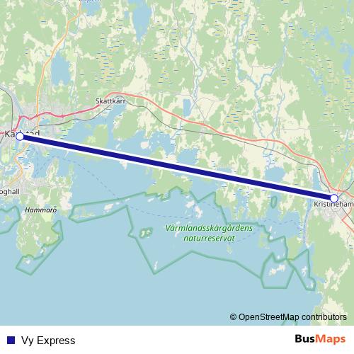 Vy Express bus Line Map