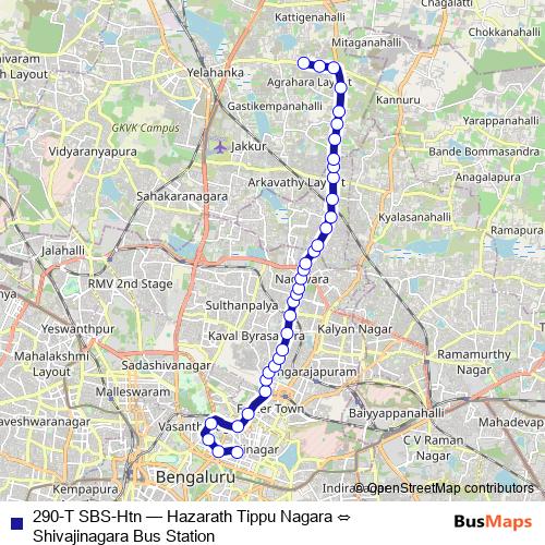 290-T SBS-Htn bus Line Map