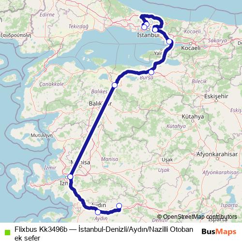 Flixbus Kk3496b bus Line Map