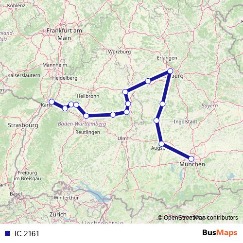 IC 2161 rail Line Map