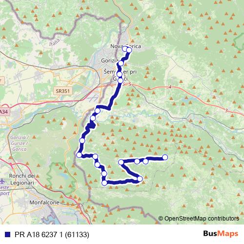 PR A18 6237 1 (61133) bus Line Map