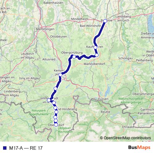 M17-A rail Line Map
