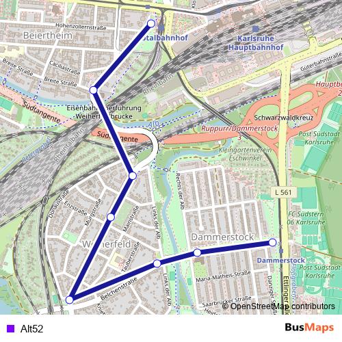 Alt52 bus Line Map