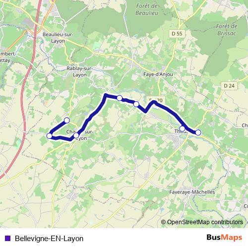 Bellevigne-EN-Layon bus Line Map