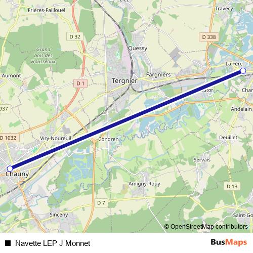 Navette LEP J Monnet bus Line Map