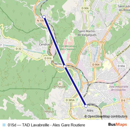 015d bus Line Map