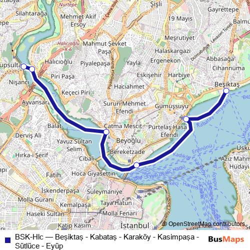 BSK-Hlc ferry Line Map