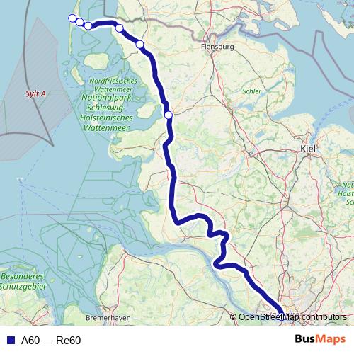 A60 rail Line Map