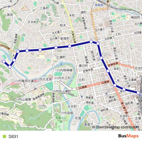 S831 bus Line Map