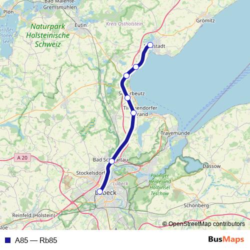 A85 rail Line Map